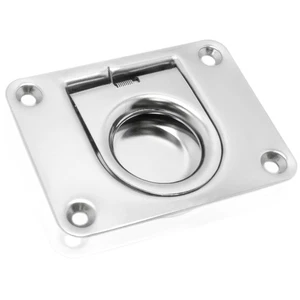 Rectangular Recessed Hatch, Boat Spring Loaded Pull Ring 3 x 2 1/4", Flush Mount - Bild 1 von 6