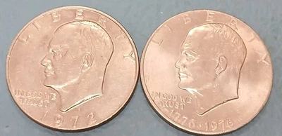 Dois dólares americanos (1972 e 1976) em estado circulado.  Frete grátis. - Imagem 1 de 2