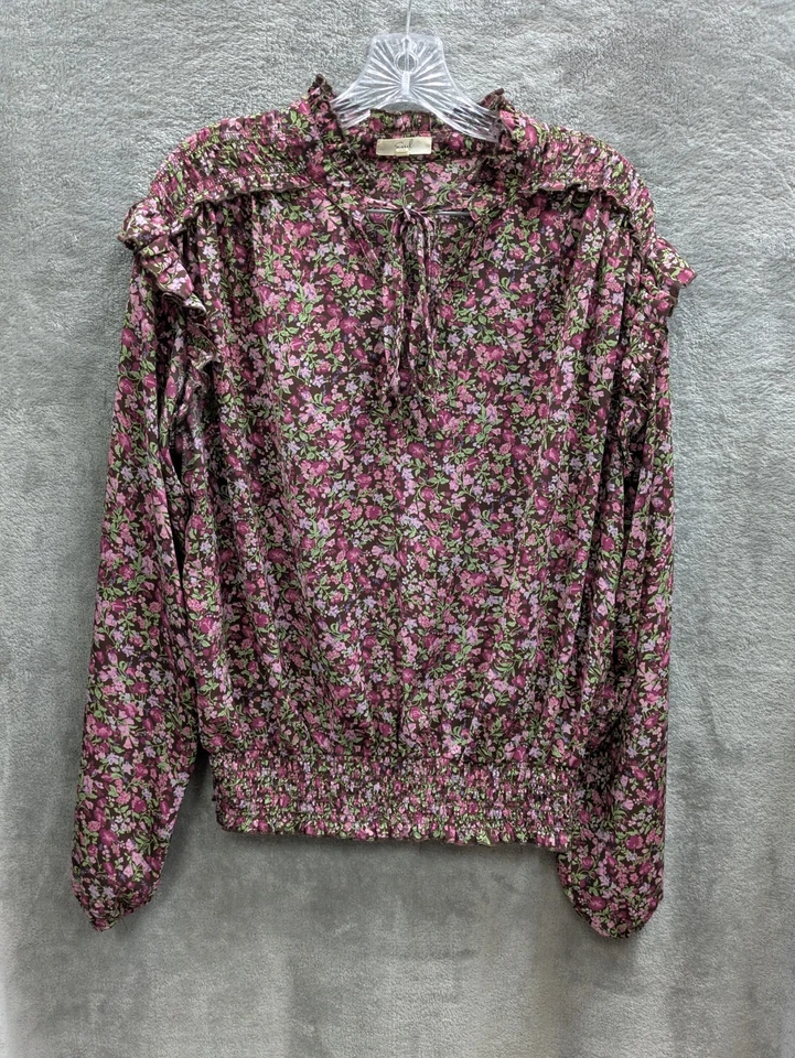 Blusa ajustada para mujer grande boho cottagecore cuello atado gasa top Fairycore Foto 1 de 4