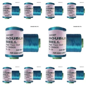 10X Double Bell Viscose Rayon Thread for Embroidery Color LightBlue Shade No.115 - Picture 1 of 3