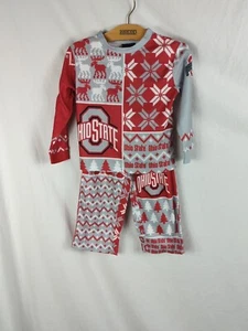 Ohio State Buckeye Pajama set Childrens size 4 Christmas fair Isle New - Picture 1 of 14