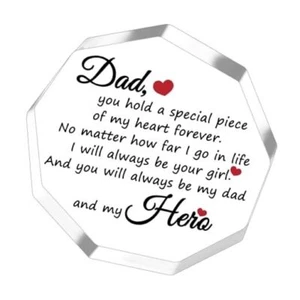 Dad Birthday Gifts from Daughter Son Engraved Acrylic Decor Desk Decorations - Picture 1 of 7
