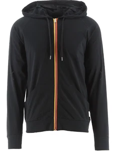 Paul Smith Uomo Artista Righe Zip Nero Cotone Jersey Felpa Taglia:M Prezzo - Foto 1 di 4