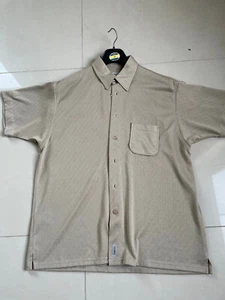 Amici Short Sleeve Mens Shirt Light Gold Size Large - Picture 1 of 6