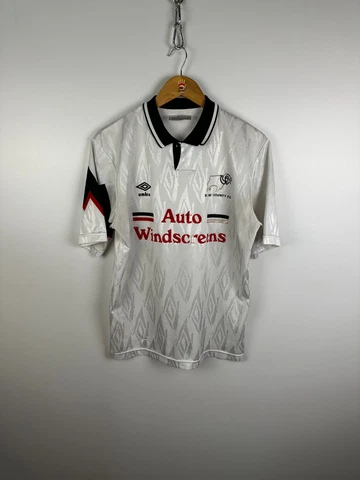 Derby County 1991 1993 Home Football Shirt Soccer Jersey Umbro Size M Cover