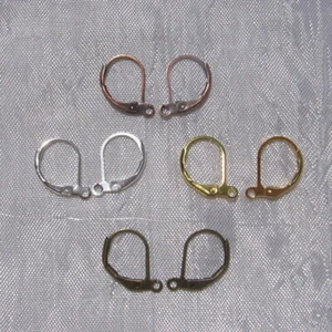 SET 10 HALTERUNGEN SCHLAFOHRRINGE 15x10MM VERSILBERT VERGOLDET BRONZE KUPFER  - Bild 1 von 9