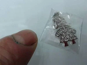 1 Anhänger Baby Mädchen Grande Tor Silber 925 Mit Zirkonia Strass Anhänger - Picture 1 of 1
