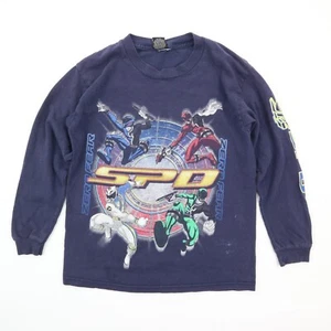 Vintage Power Rangers SPD Zero Fear Long Sleeve T-Shirt Blue Boys Kids S Small - Picture 1 of 8