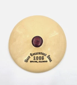 WATT POTTERY Collectors Association 1995 Illinois Show Yellow Ware Stoneware LID - Picture 1 of 2