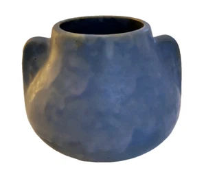 Jarrón de vitela azul mate cerámica McCoy Art & Crafts Mission Brush de colección de 1930 5" H - Imagen 1 de 13
