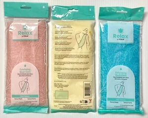 3 Exfoliating Back Scrubber Bath Wash Cloth Long Mesh Sponge Body Brush - Picture 1 of 3