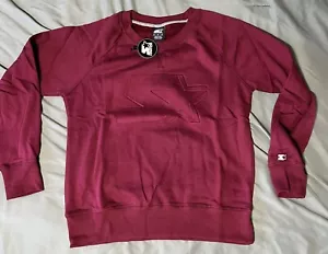Brand New Medium Unisex Red STARTER Long Sleeve Crewneck Sweatshirt With Logo - Picture 1 of 4