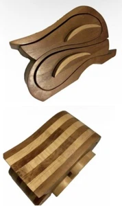 Vintage Handmade Bandsaw Wooden Jewelry Trinket Box Mid Century Modern Duck 🦆 - Picture 1 of 15