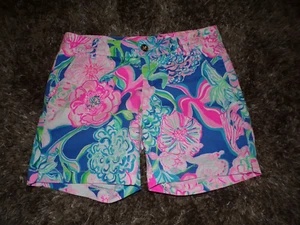 Lilly Pulitzer Größe 2 Shorts Jayne Stretch Twill Pfingstrose für Ihre Gedanken - Bild 1 von 6
