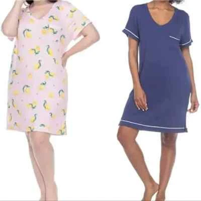 *NUEVO CON ETIQUETAS* Paquete de 2 vestidos de noche Honeydew para damas (Limones rosas/azul marino, M) Foto 1 de 4