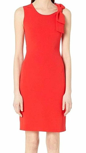 $798 Boutique Moschino abito tubino donna rosso scollo a scoop senza maniche taglia US 12