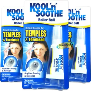 3x Kool n Soothe Roller Ball Instant Cooling & Massage For Temples & Forehead - Picture 1 of 1