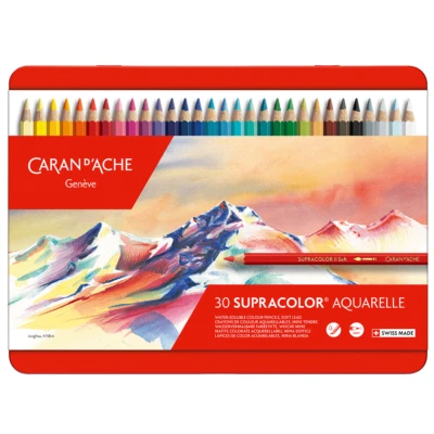 Caran d'Ache Supracolor Artist Quality Soft Water Soluble Colour Pencil 30 Set - Image 1 of 4