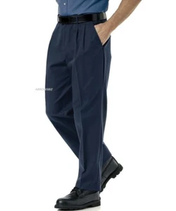 Herren Jungen Arbeitsschuluniform formell plissiert normale Hose Hose marineblau - Bild 1 von 2