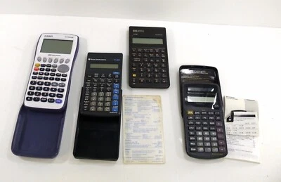 Mixed Lot: 4 Calculators Casio fx-9750G II Texas Instruments TI-35X HP solar - Image 1 of 4