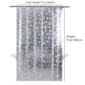 Heavy Duty 3D Pebble Pattern PEVA Material Shower Curtain Liner with 12 Magnets - Picture 1 of 14