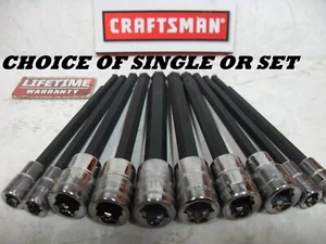 NEW CRAFTSMAN SAE METRIC BALL END LONG HEX KEY RATCHET SOCKET BIT SINGLE OR SET - Picture 1 of 21