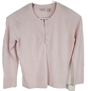 Luxe 360 By Mercer Street Studio NWT Womens Pink Ice 1/4 Zip Sweater, Size PL - Picture 1 of 12
