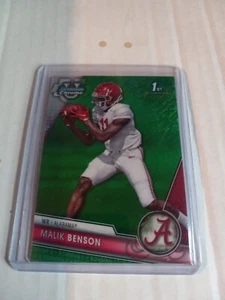 2023 Bowman University Chrome - Malik Benson #45 rifrattore verde brillante /99... - Foto 1 di 2