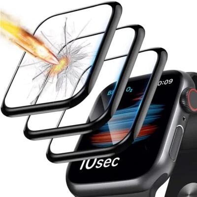 FULL Screen Protector For Apple Watch Series 9 8 7 6 5 Ultra 2 SE Tempered Glass - Image 1 of 4