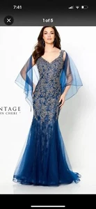 Montage Gown by Mon Cheri NWT size 10 219990 Blue Pewter MOB SALE!! - Picture 1 of 4