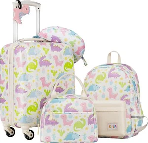 Kid’s Luggage Set 5 Piece Suitcase Set 16’’ Carry on Hardside Spinner Toddler - Picture 1 of 6