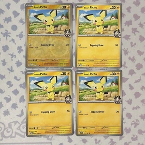 4x Ethan's Pichu 71/182 x4 Destined Rivals Pokemon TCG Playset (1 RH) NM - Picture 1 of 2