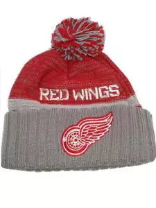 New Detroit Red Wings Mens Size OSFA Reebok Red/Gray Beanie $24 - Picture 1 of 9