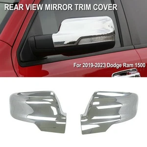 Side Mirror Cover For 2019-2023 Dodge Ram 1500 Chrome Covers Trim W/Turn Signal - Picture 1 of 10