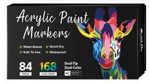 Dictien 168 Colori Pennarelli Acrilici Doppia Punta Set di Pennarelli a Punta - Foto 1 di 24