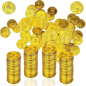 Goldmünzen Piratenschatz Schatztruhe Party Karneval Halloween 100 Stück - Bild 1 von 10