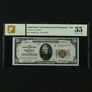 1929 Federal Reserve Bank Minneapolis 20 Dollars Pick#1870I - Picture 1 of 4