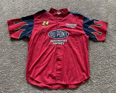Vtg Chase Authentic Nascar Button Up Shirt Mens XL DuPont 24 Jeff Gordon - Image 1 of 4