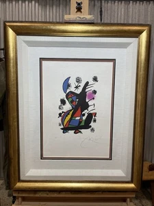Litografía Joan Miró Prueba Impresión Firmada Enmarcada Abstracta H.C. Reg # 2977-4000 - Imagen 1 de 6