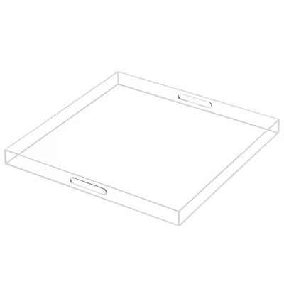 Oversize Extra Large King Size Bed Tray for Eating 24" x 24" x 2" Crystal Clear - Image 1 of 4