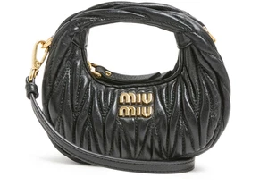 MIU MIU Wander Micro Black Leather Top Handle Bag New & Authentic - Picture 1 of 4