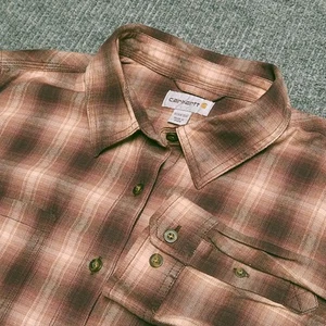 Carhartt Womens Rugged Flex Hamilton Flannel Shirt Size 1X (16W/18W) Red Plaid - Picture 1 of 9