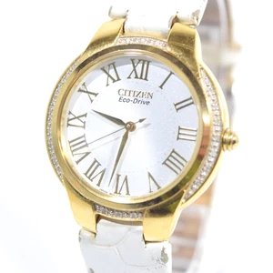 CITIZEN Eco-Drive Solar Quartz Ladies Watch E031-S080495 White crystal Bezel - Picture 1 of 17
