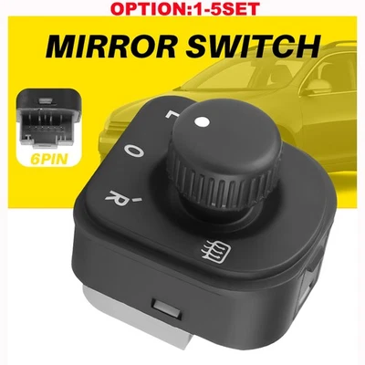 Interruptor de control remoto del espejo retrovisor 6 pines negro Fit Volkswagen Jetta 2005-2010 Foto 1 de 4