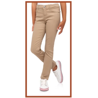 Pantalones de mezclilla ajustados caqui JORDACHE para niñas, ajustados talla 10 cintura ajustable ¡NUEVOS SIN ETIQUETAS! Foto 1 de 4