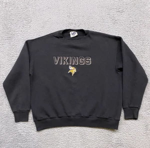 Minnesota Vikings Sweater Mens Large Black Lee Sport Crewneck NFL 90s USA Made - Picture 1 of 10