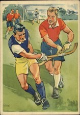 Men's Field Hockey German or Austrian 1941 VINTAGE Postcard G19