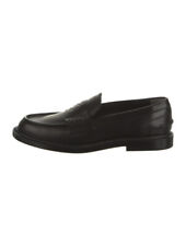 Fendi Womens Leather FF Logo Scalloped Loafers Flats Size 37 Black