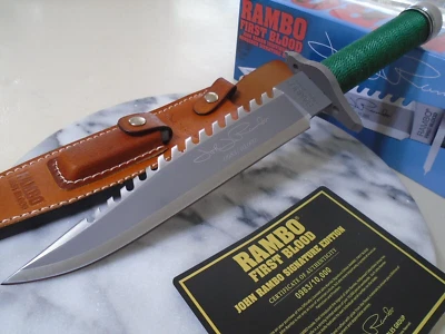 HOLLYWOOD COLLECTIBLE GROUP Rambo I John J Limited Signature Bowie Combat Knife Fixed Blade 9423 14" OA HGC
