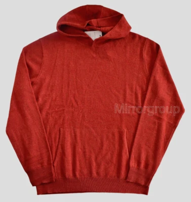 NEW PETER MILLAR CONWAY Orange MERINO WOOL CASHMERE Popover Hoodie Sweater L - Image 1 of 4